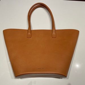 Mansur tan trapezoid tote
